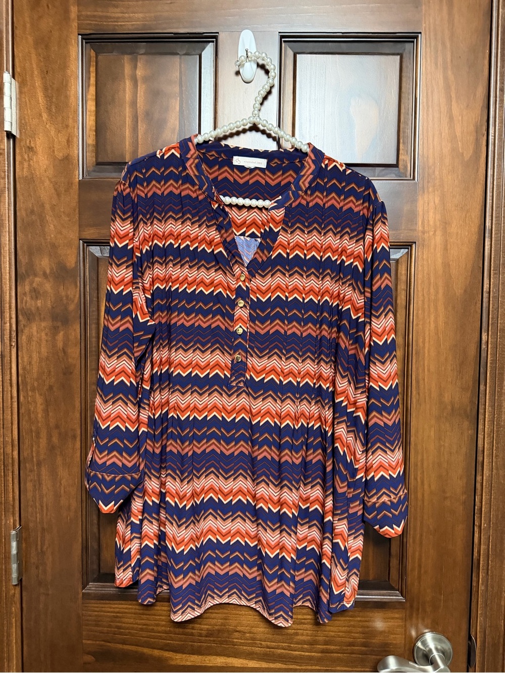 Chevron Button-Front Tunic